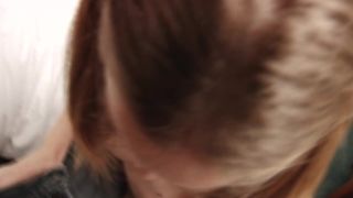 Girlfriend with pig-tails sucks me off in POV